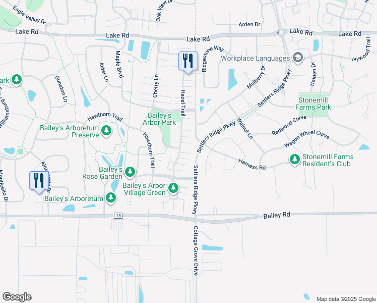 map of restaurants, bars, coffee shops, grocery stores, and more near 3721 Hazel Trail in Woodbury