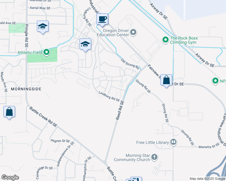 map of restaurants, bars, coffee shops, grocery stores, and more near 4090 Heritage Street Southeast in Salem