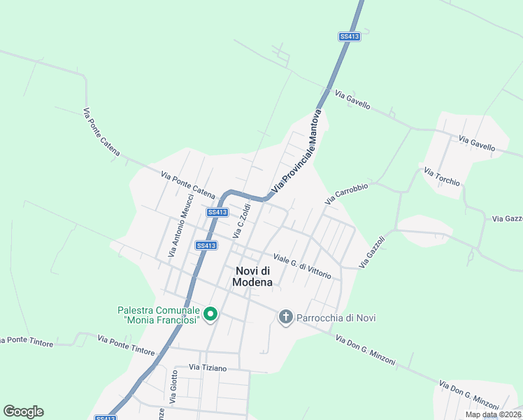 map of restaurants, bars, coffee shops, grocery stores, and more near 94 Corso Guglielmo Marconi in Novi di Modena