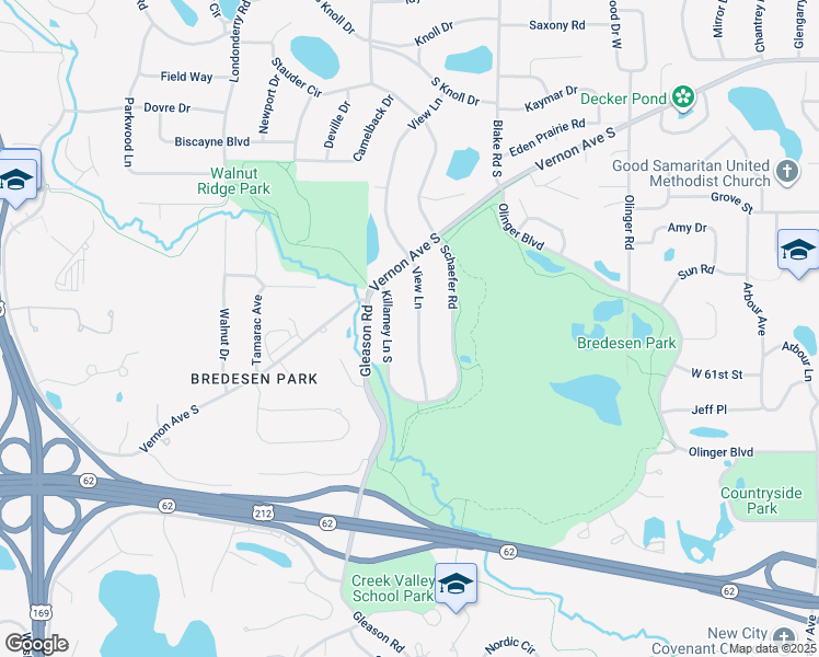 map of restaurants, bars, coffee shops, grocery stores, and more near 6001 Killarney Lane South in Edina