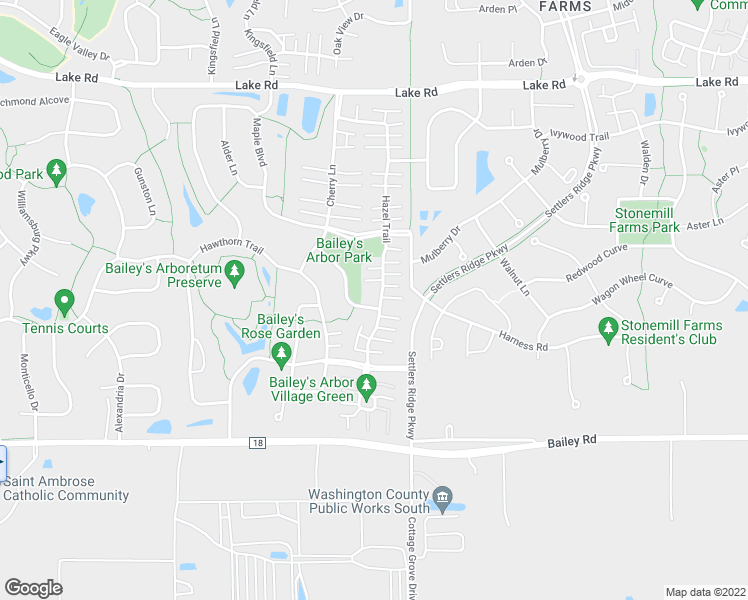 map of restaurants, bars, coffee shops, grocery stores, and more near 10914 Birch Lane in Woodbury