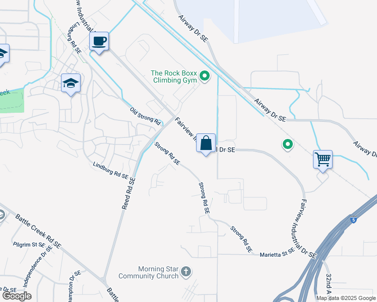 map of restaurants, bars, coffee shops, grocery stores, and more near 3995 Fairview Industrial Drive Southeast in Salem