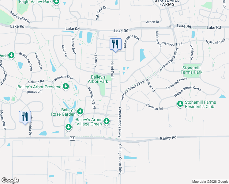 map of restaurants, bars, coffee shops, grocery stores, and more near 3661 Hazel Trail in Woodbury