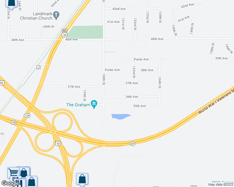 map of restaurants, bars, coffee shops, grocery stores, and more near 13076 36th Avenue in Chippewa Falls