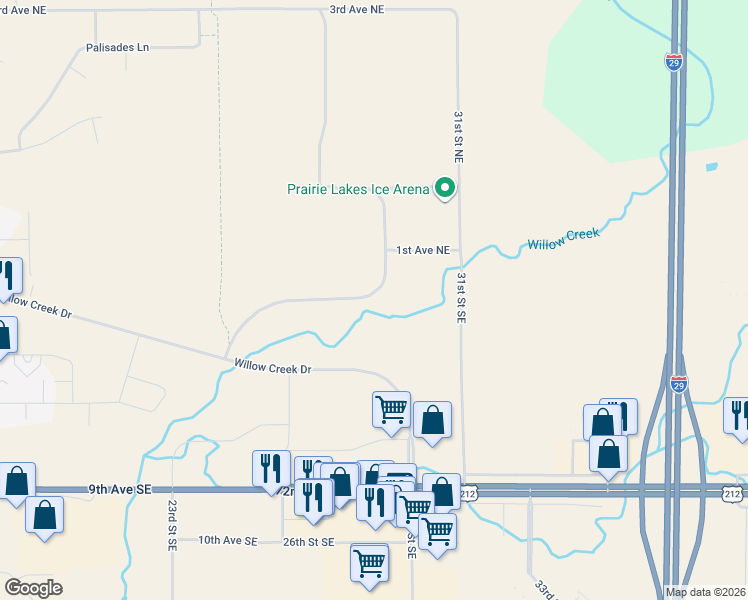 map of restaurants, bars, coffee shops, grocery stores, and more near in Watertown