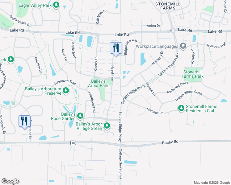 map of restaurants, bars, coffee shops, grocery stores, and more near 3611 Hazel Trail in Saint Paul