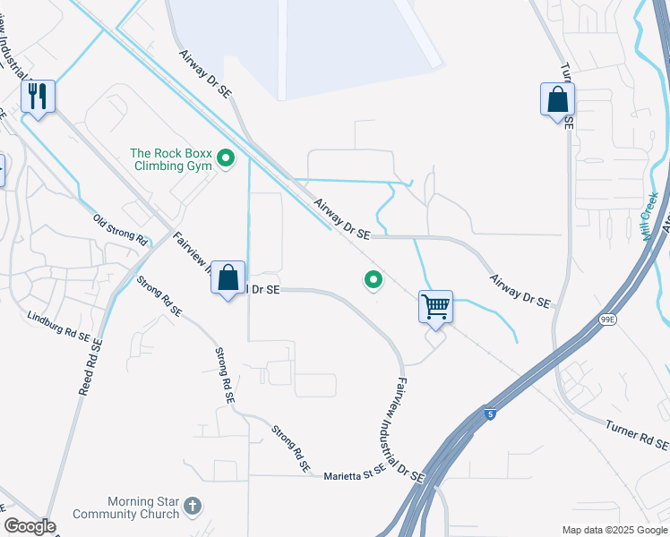 map of restaurants, bars, coffee shops, grocery stores, and more near 4040 Fairview Industrial Drive Southeast in Salem