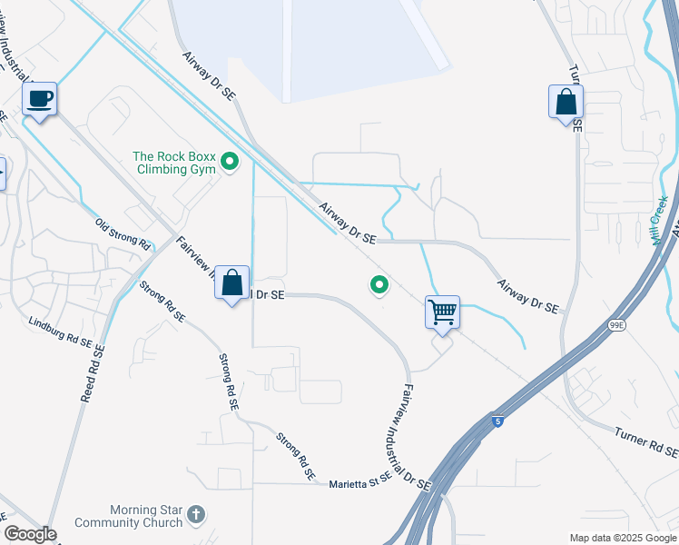 map of restaurants, bars, coffee shops, grocery stores, and more near 4040 Fairview Industrial Drive Southeast in Salem