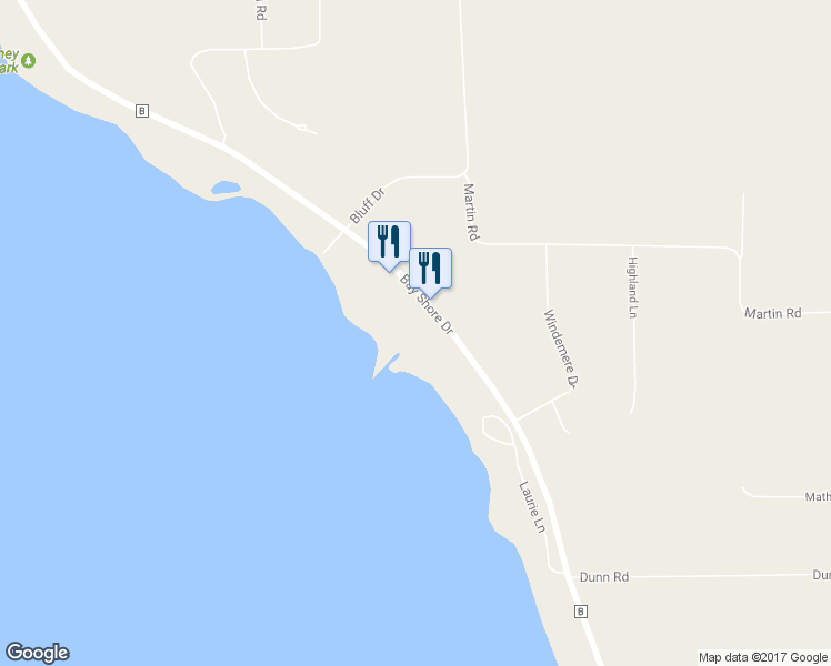 map of restaurants, bars, coffee shops, grocery stores, and more near 4675 Bay Shore Drive in Sturgeon Bay
