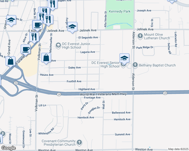 map of restaurants, bars, coffee shops, grocery stores, and more near 1819 Heuss Avenue in Weston