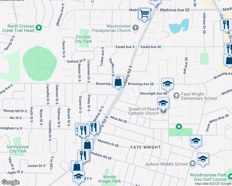 map of restaurants, bars, coffee shops, grocery stores, and more near 661-691 Lockwood Lane South in Salem