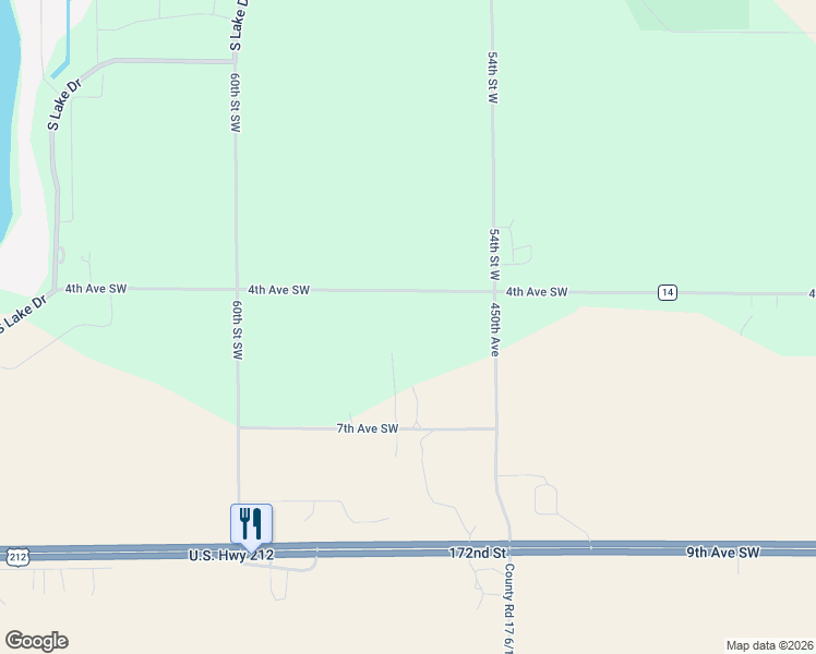 map of restaurants, bars, coffee shops, grocery stores, and more near 5336-5916 4th Avenue Southwest in Watertown