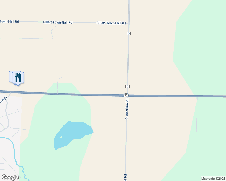 map of restaurants, bars, coffee shops, grocery stores, and more near 10344 State Highway 22 East in Gillett