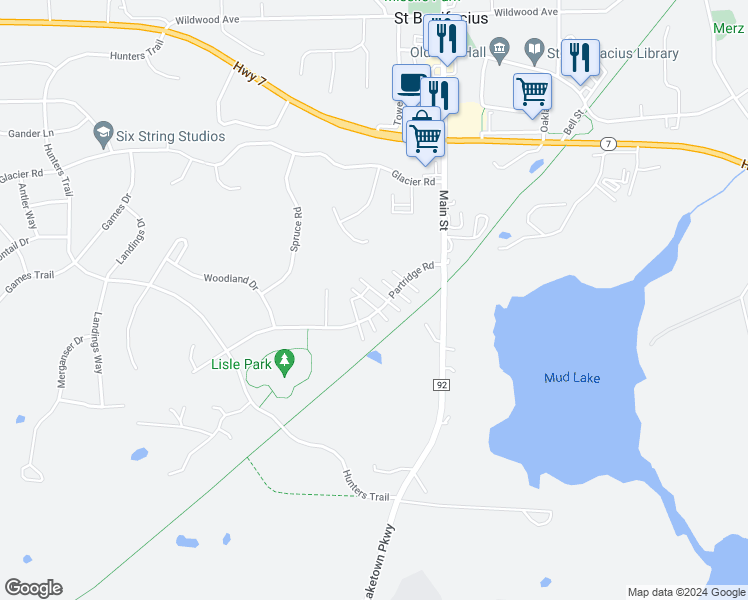 map of restaurants, bars, coffee shops, grocery stores, and more near 8924 Pheasant Lane in Saint Bonifacius