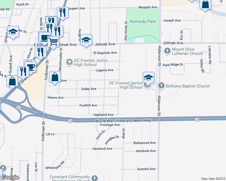 map of restaurants, bars, coffee shops, grocery stores, and more near 1819 Heuss Avenue in Weston