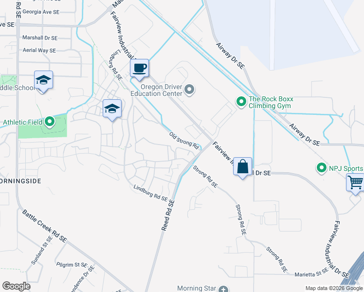 map of restaurants, bars, coffee shops, grocery stores, and more near 4051-4399 Reed Road Southeast in Salem