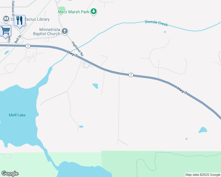 map of restaurants, bars, coffee shops, grocery stores, and more near in Minnetrista