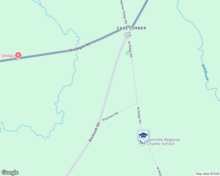 map of restaurants, bars, coffee shops, grocery stores, and more near 1313 Beckwith Road in Cornville