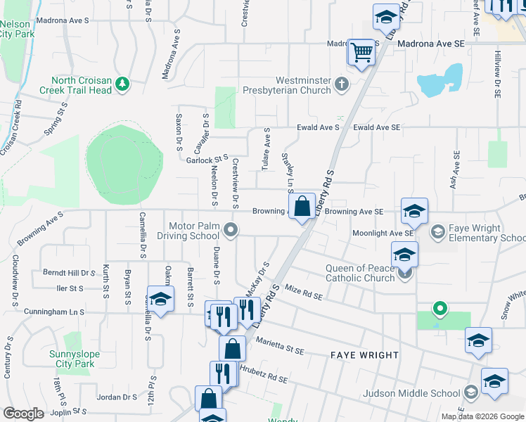 map of restaurants, bars, coffee shops, grocery stores, and more near 806 Charles Avenue South in Salem
