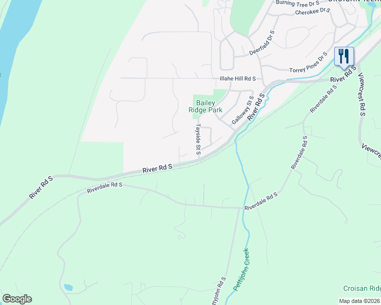 map of restaurants, bars, coffee shops, grocery stores, and more near 3971 Tayside Street South in Salem
