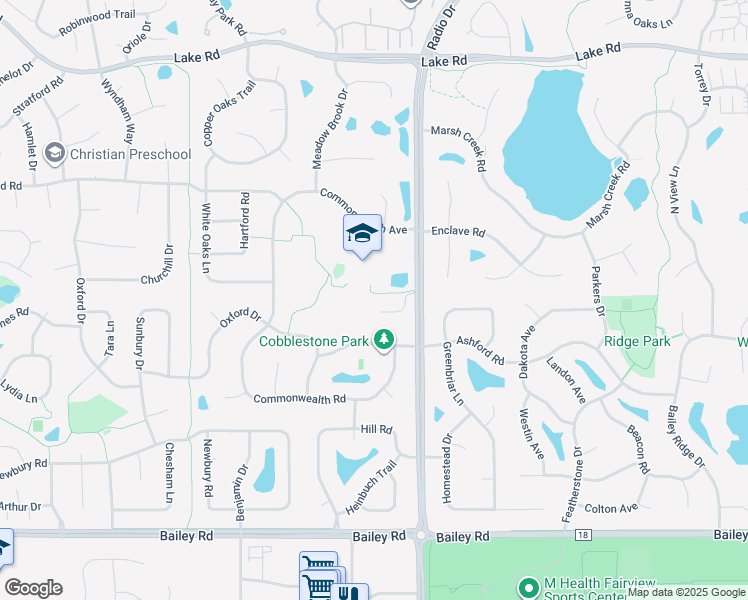 map of restaurants, bars, coffee shops, grocery stores, and more near 3520 Jessie Court in Woodbury