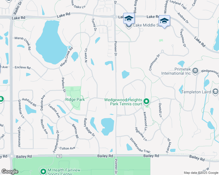 map of restaurants, bars, coffee shops, grocery stores, and more near 3572 Bailey Ridge Drive in Saint Paul