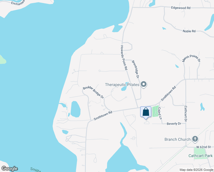 map of restaurants, bars, coffee shops, grocery stores, and more near 5870 Boulder Bridge Lane in Shorewood