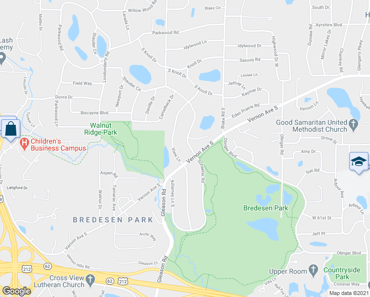 map of restaurants, bars, coffee shops, grocery stores, and more near 5804 Schaefer Road in Minneapolis