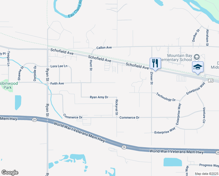 map of restaurants, bars, coffee shops, grocery stores, and more near 7603 Feith Avenue in Weston