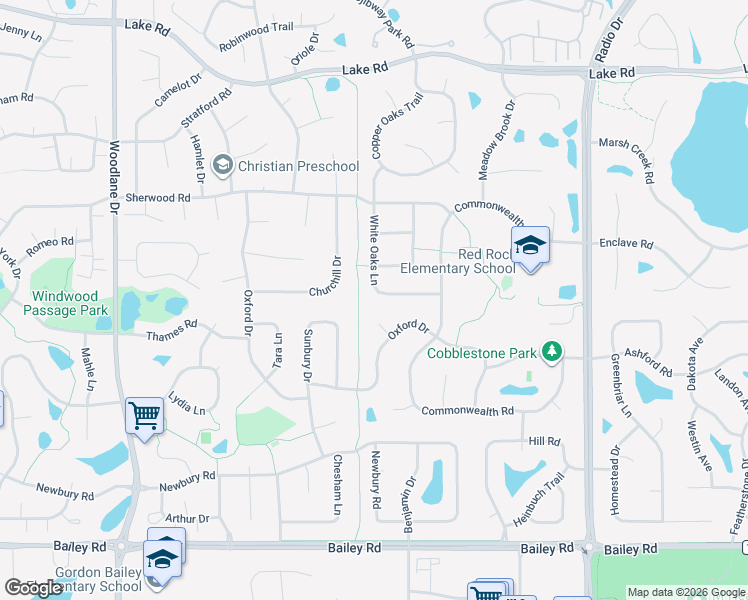 map of restaurants, bars, coffee shops, grocery stores, and more near 3829 Oxford Echo in Woodbury