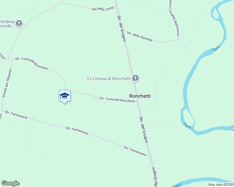 map of restaurants, bars, coffee shops, grocery stores, and more near 4 Strada Corticelli in Ronchetti