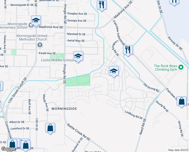 map of restaurants, bars, coffee shops, grocery stores, and more near 1810 Cousteau Loop Southeast in Salem
