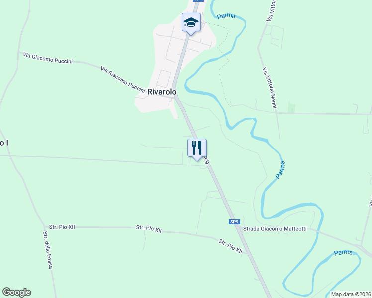 map of restaurants, bars, coffee shops, grocery stores, and more near 49 Strada Provinciale di Golese in Provincia di Parma