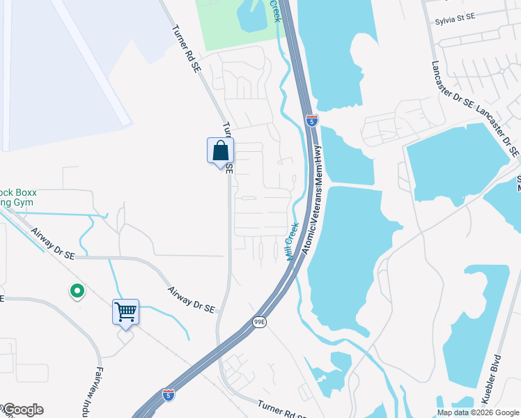 map of restaurants, bars, coffee shops, grocery stores, and more near 3124 Turner Road Southeast in Salem
