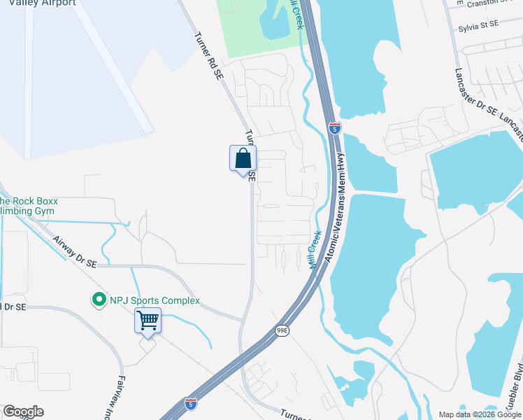 map of restaurants, bars, coffee shops, grocery stores, and more near 3598 Turner Road Southeast in Salem