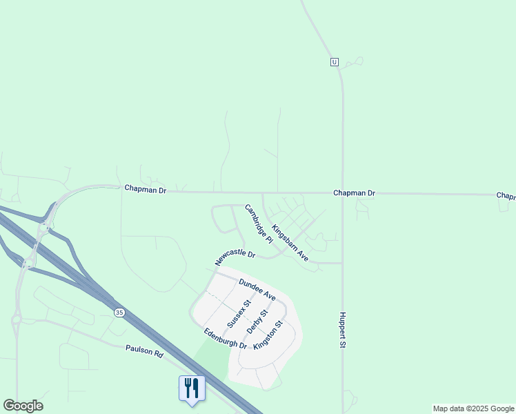 map of restaurants, bars, coffee shops, grocery stores, and more near 3490 Cambridge Place in River Falls