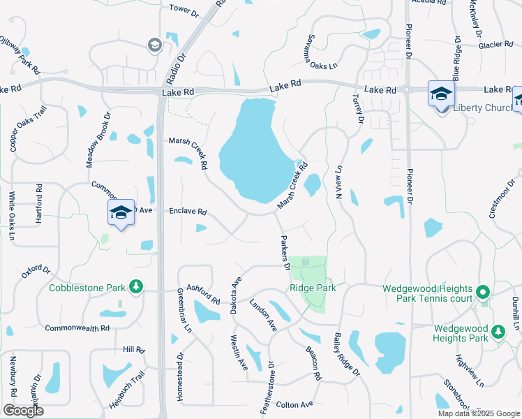 map of restaurants, bars, coffee shops, grocery stores, and more near 8270 Marsh Creek Road in Woodbury