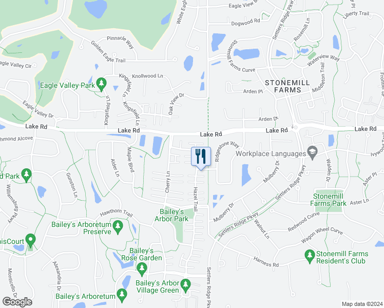 map of restaurants, bars, coffee shops, grocery stores, and more near 3307 Hazel Trail in Woodbury