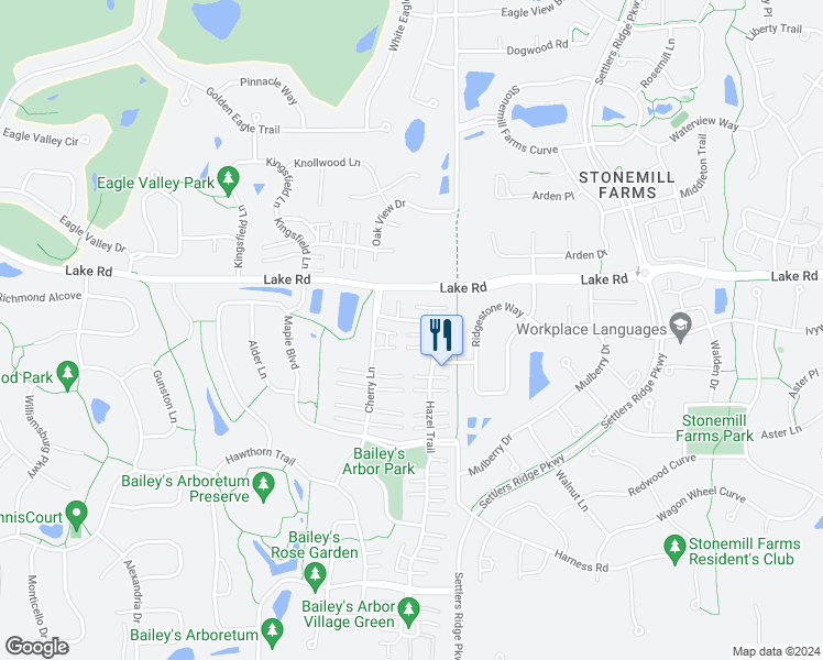 map of restaurants, bars, coffee shops, grocery stores, and more near 3307 Hazel Trail in Woodbury