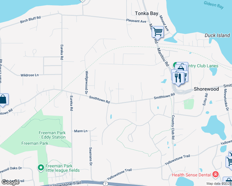 map of restaurants, bars, coffee shops, grocery stores, and more near 5660 Star Lane in Shorewood