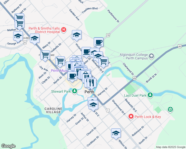 21 Drummond Street East, Perth ON Walk Score