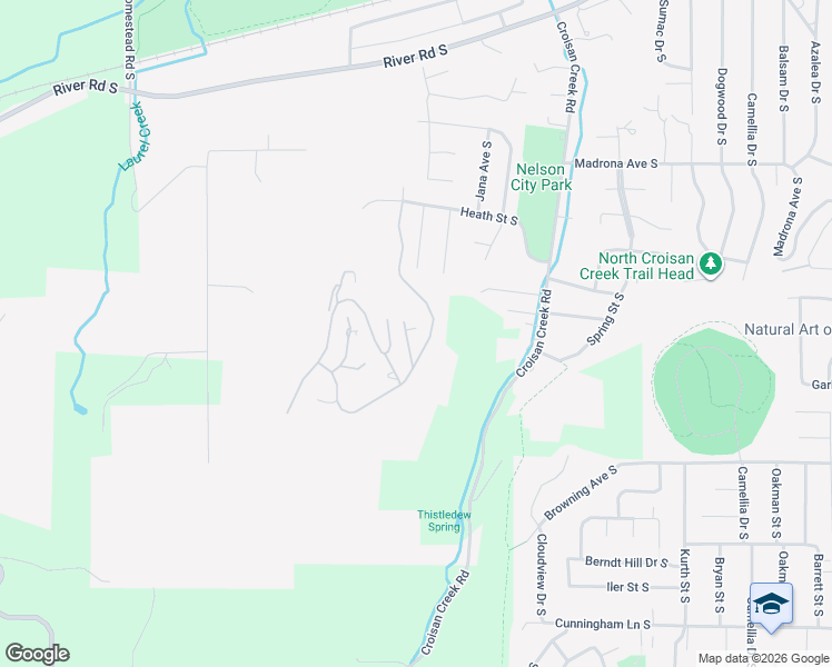 map of restaurants, bars, coffee shops, grocery stores, and more near 3825 Croisan Mountain Drive South in Salem
