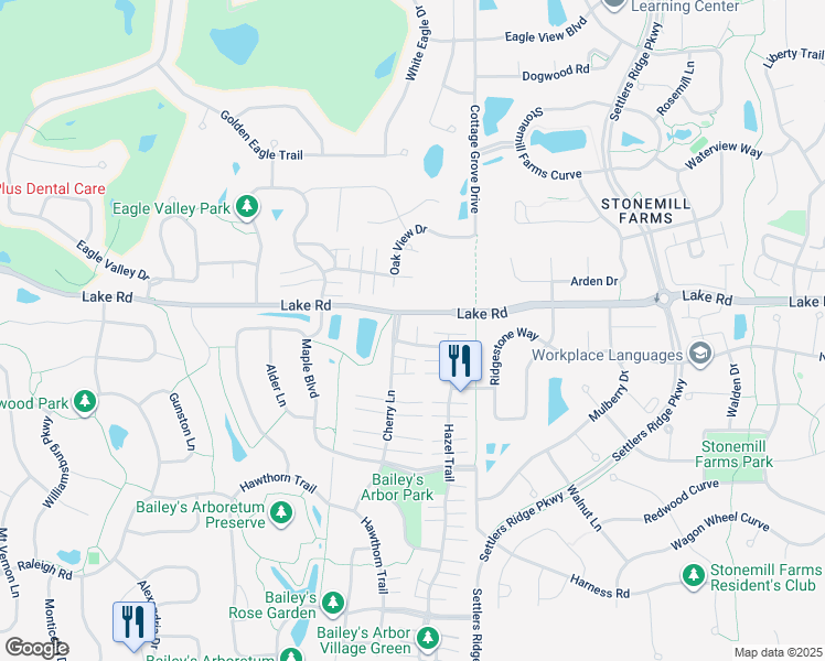 map of restaurants, bars, coffee shops, grocery stores, and more near 3293 Hazel Trail in Woodbury