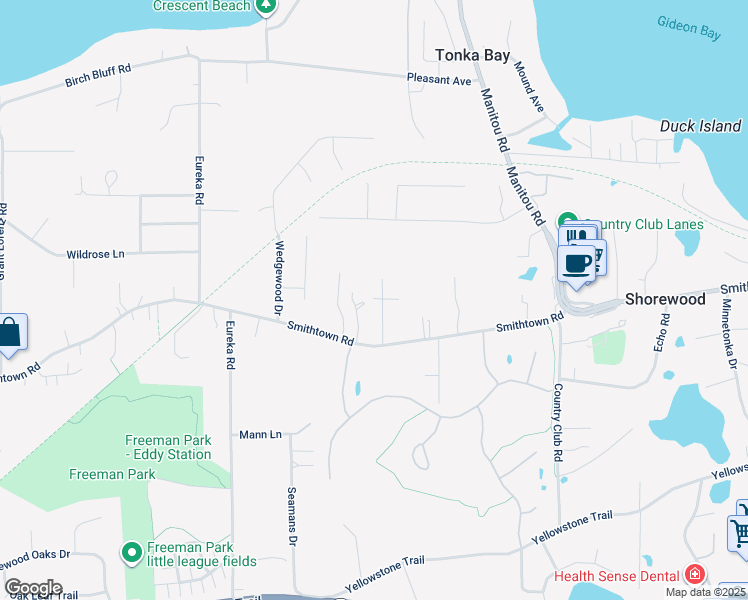 map of restaurants, bars, coffee shops, grocery stores, and more near 5660 Star Lane in Shorewood