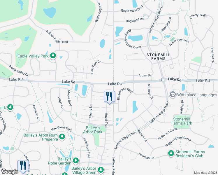 map of restaurants, bars, coffee shops, grocery stores, and more near 3311 Hazel Trail in Woodbury