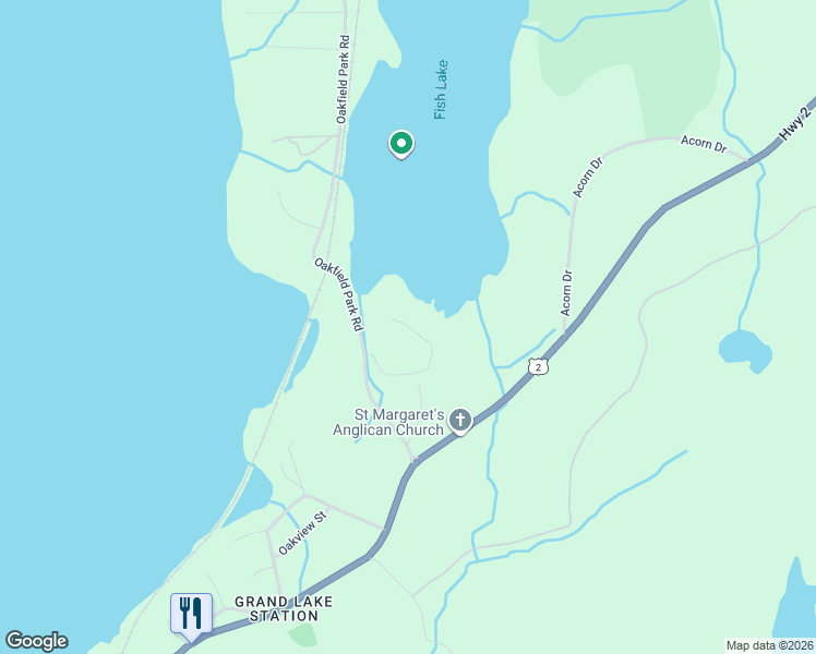 map of restaurants, bars, coffee shops, grocery stores, and more near Strawberry Hill in Oakfield
