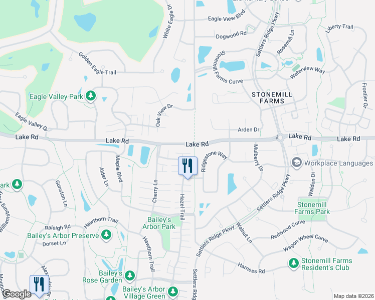 map of restaurants, bars, coffee shops, grocery stores, and more near 3311 Hazel Trail in Woodbury