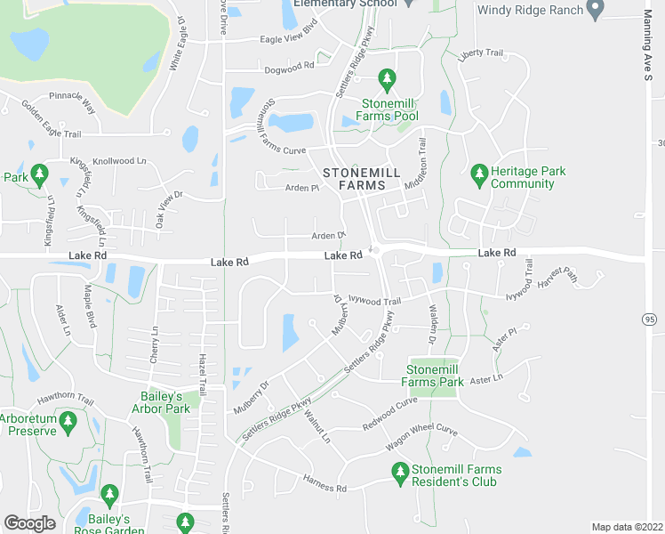 map of restaurants, bars, coffee shops, grocery stores, and more near 3341 Mulberry Drive in Woodbury