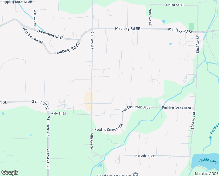map of restaurants, bars, coffee shops, grocery stores, and more near 7527 Harley Way Southeast in Salem