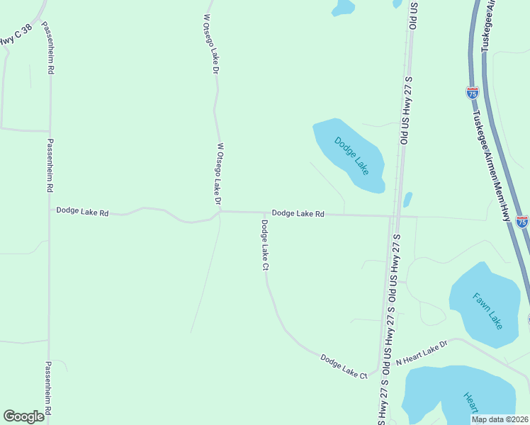 map of restaurants, bars, coffee shops, grocery stores, and more near 1312 Dodge Lake Road in Gaylord